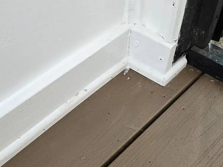 Trim corner installed cleanly at a wall junction